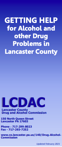 Lancaster County Drug and Alcohol Commission pamphlet.