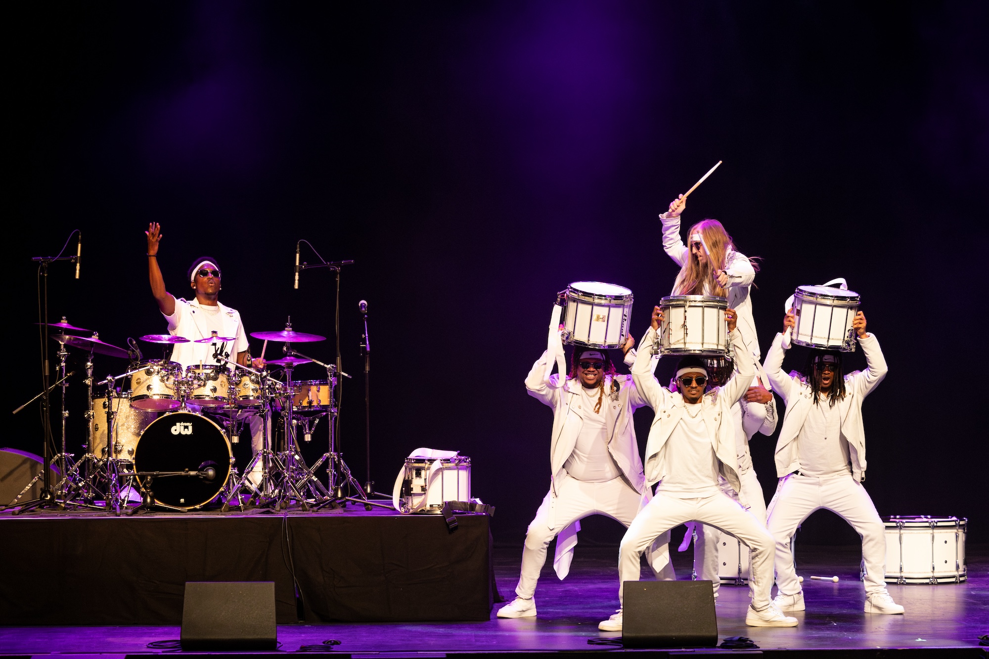 The Pack Drumline performs at Winter Visual & Performing Arts Center in Millersville.