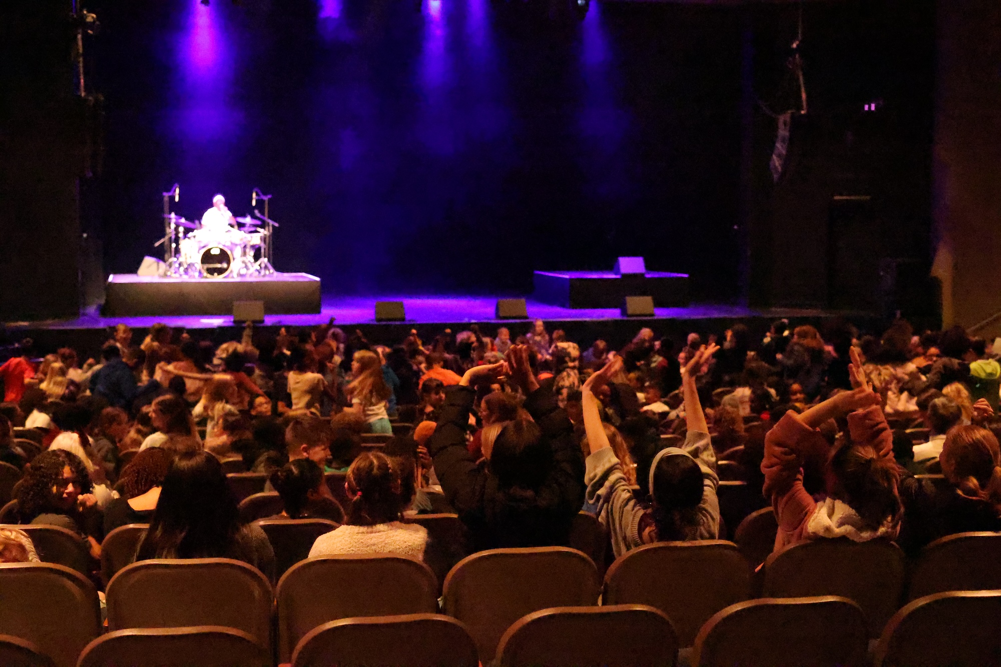 Students from local schools enjoyed a free school showing of the Pack Drumline at the Winter Center.