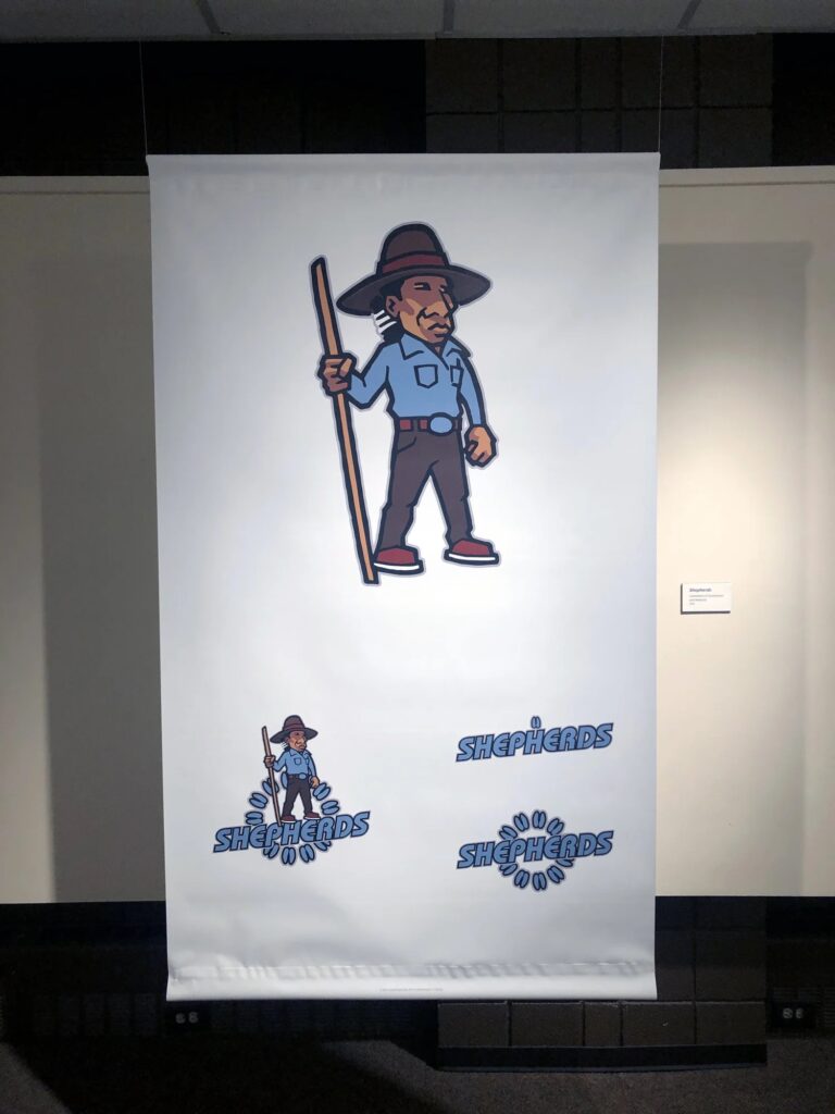 Jonathan Nelson art titled "Shepherds: Caretakers of Sustenance and Material"