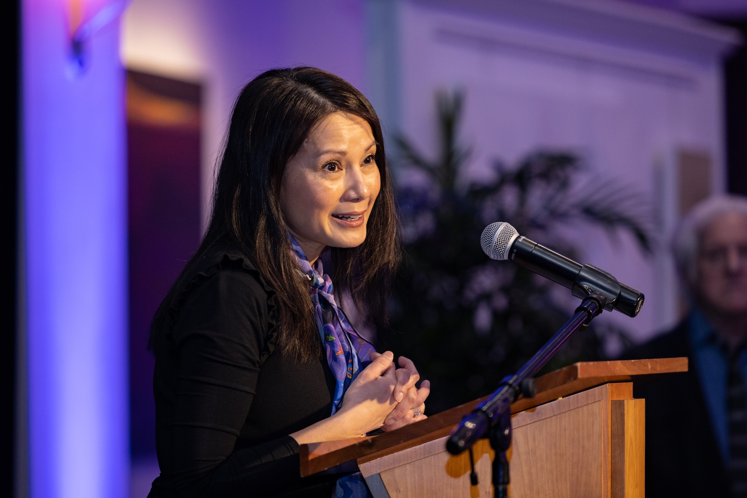 VBP Founder Tracey Nguyen Mang speaks at the Our Journeys opening event
